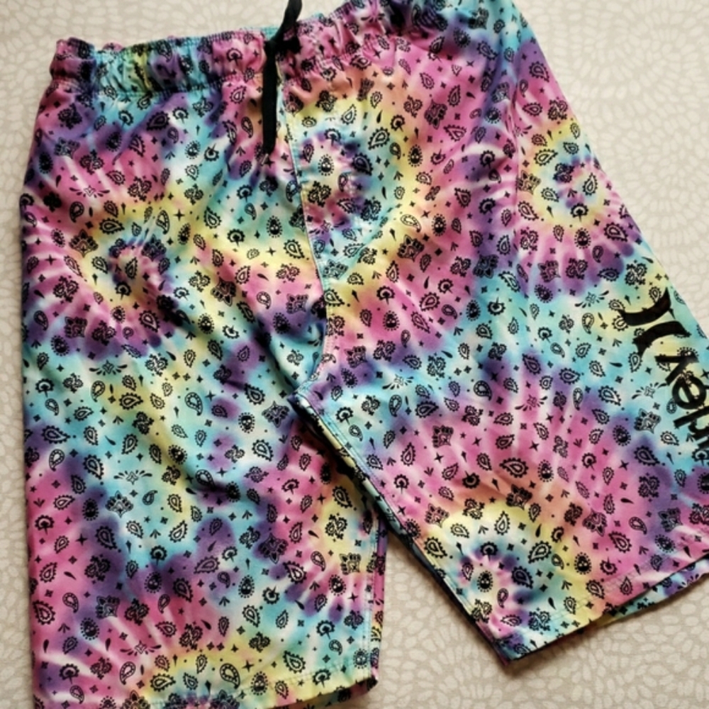 Hurley Colorful Swim Trunks Boys Size L